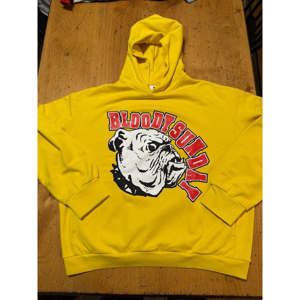Bloody Sunday Men's Yellow Dog Sport Hoodie Size Large New With Out Tags